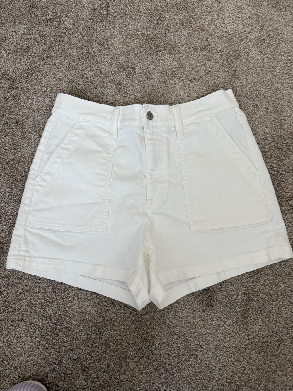 J. Crew White High-Waist Cotton Shorts